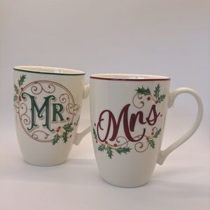 Set of Mr & Mrs matching Holiday mugs